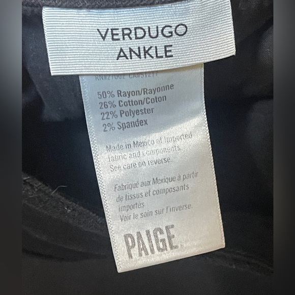 PAIGE - Verdugo Ankle Black Jeans Size 32 - Picture 6 of 8
